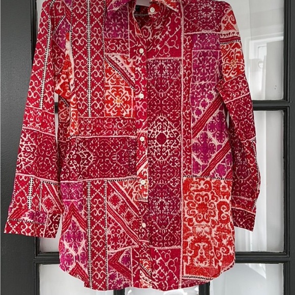 Ralph Lauren Blouse Semi Sheer 3/4 Sleeves - Picture 3 of 3